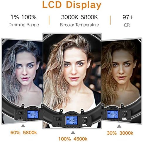 Large bi-color ring light with LCD display — photo 3