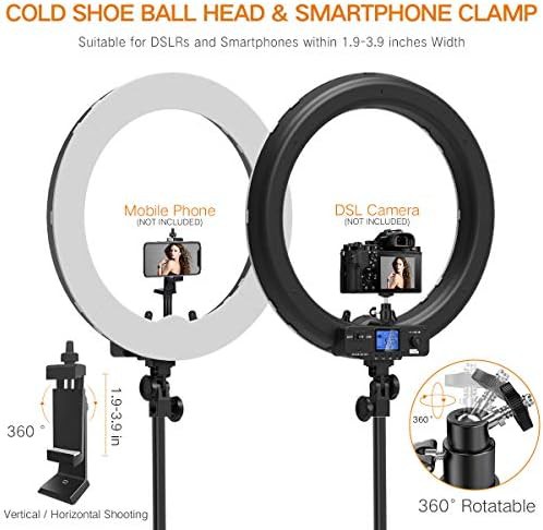 Large bi-color ring light with LCD display — photo 5