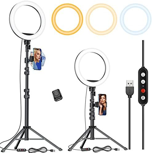 Selfie ring light with sixty five inch tripod