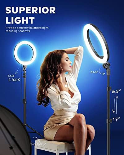 Selfie ring light with sixty five inch tripod — photo 3