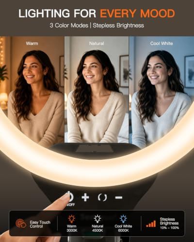 Video call ring light with tripod stand — photo 3