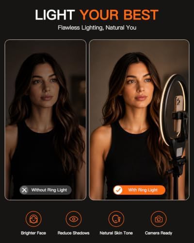 Video call ring light with tripod stand — photo 4