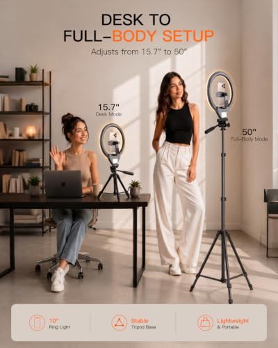 Video call ring light with tripod stand — photo 5