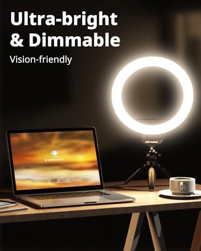 Dimmable ten inch selfie ring light with tripod — photo 4