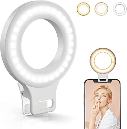 Rechargeable clip on selfie light for phones