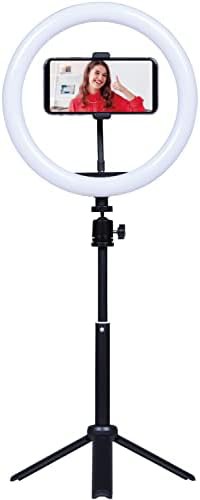 Ten inch ring light with compact tripod