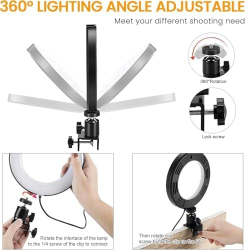 Six inch dimmable LED ring light for laptops — photo 4