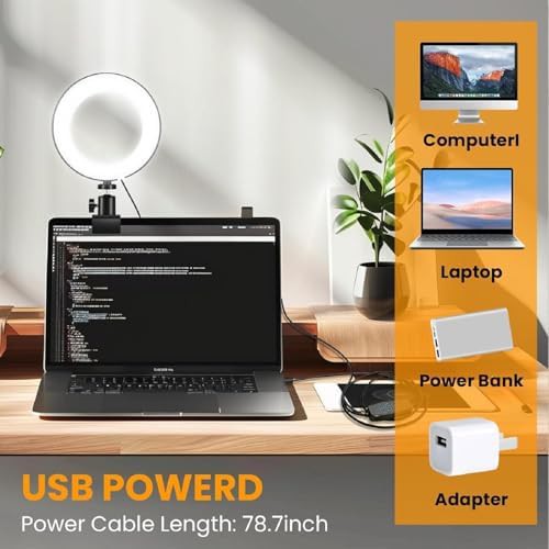 Six inch dimmable LED ring light for laptops — photo 5