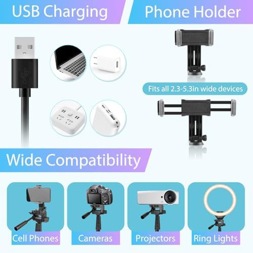Large ring light with tall selfie stick — photo 5