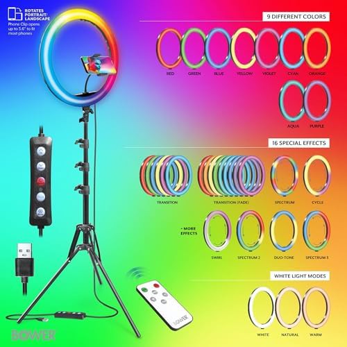 Sixteen inch RGB ring light stand — photo 3