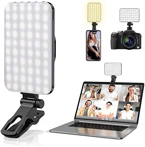 Rechargeable clip on light for phones and tablets