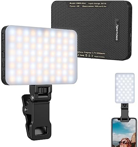 Black clip on phone selfie light