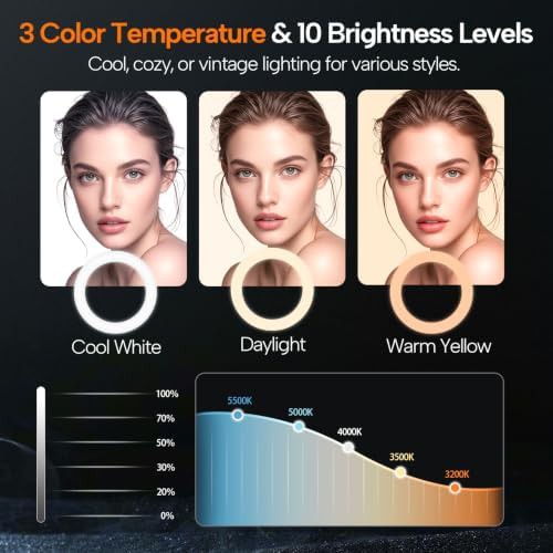 Dimmable ten inch ring light with tripod — photo 3
