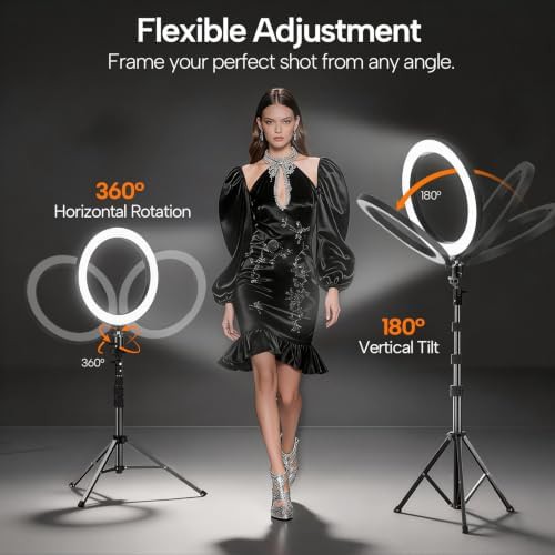 Dimmable ten inch ring light with tripod — photo 5