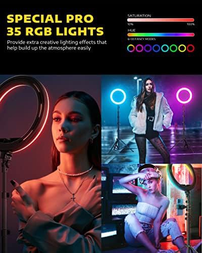 Dimmable circle light with adjustable stand — photo 4