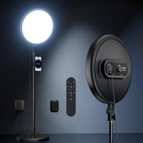 Large full screen ring light with stand
