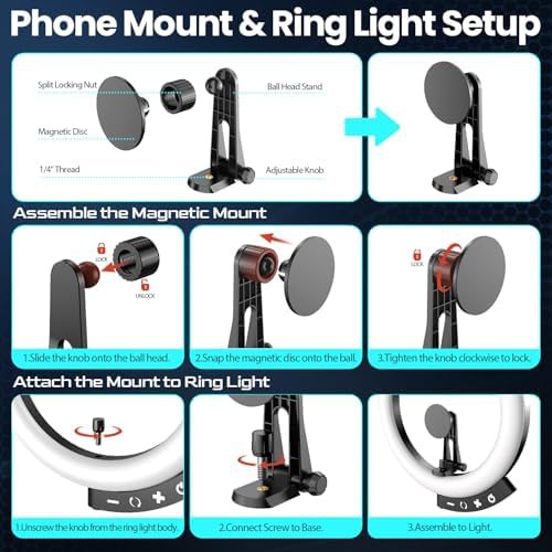 Twelve inch ring light with magnetic phone holder — photo 3