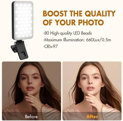 Clip on rechargeable selfie ring light — photo 3