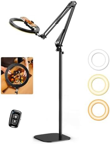 Tall tripod overhead ring light