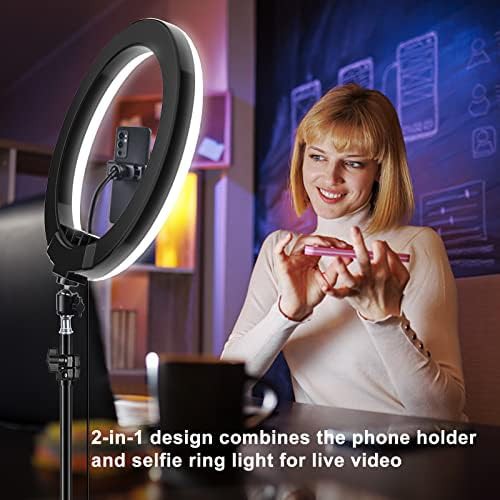 Ten inch RGB ring light with tall tripod — photo 5