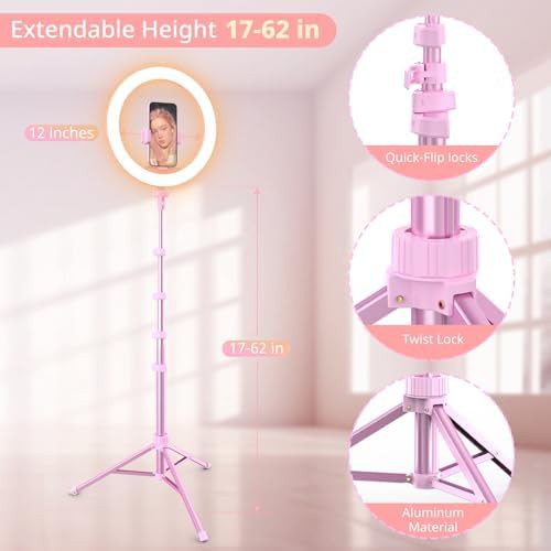 Pink twelve inch ring light for content creation — photo 3