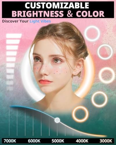 Pink twelve inch ring light with magnetic holder — photo 4