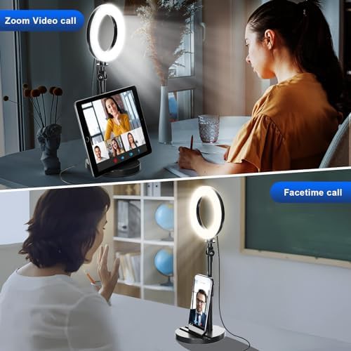 Telescopic stand travel ring light for desks — photo 5