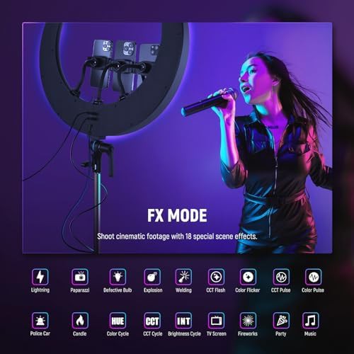 19 inch rgb ring light with app control — photo 5