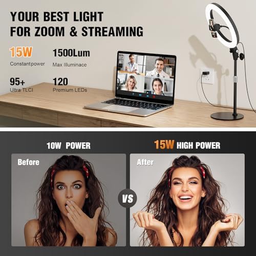 Ten inch desk ring light with stand — photo 3