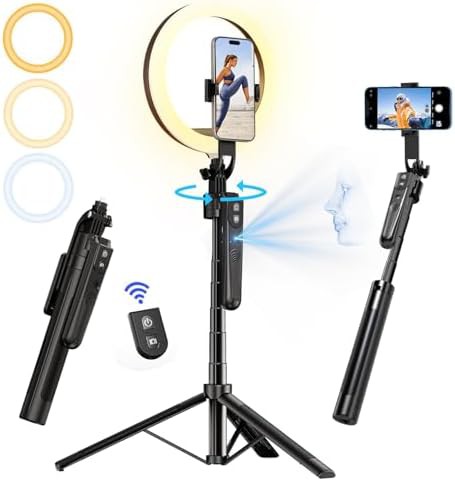 Auto face tracking tripod with light