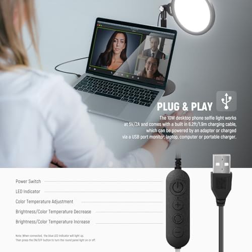 Basics 7 inch desk ring light — photo 4
