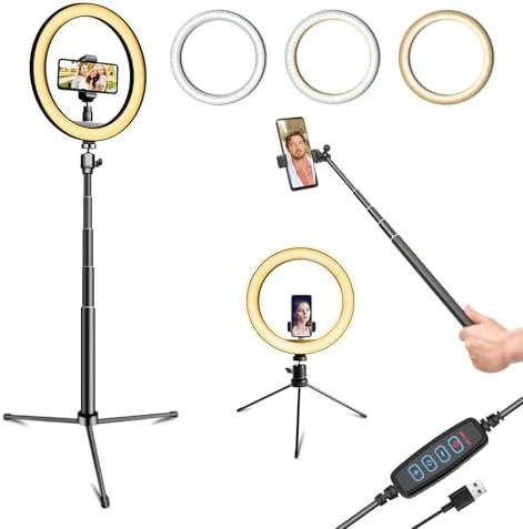 Ten inch ring light with sixty inch tripod