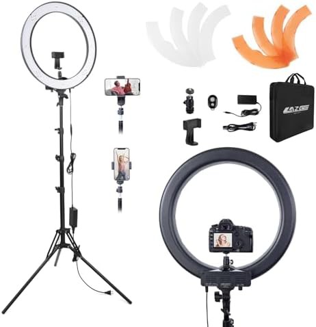 Studio ring light with foldable stand