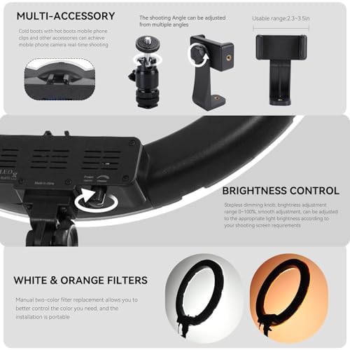 Studio ring light with foldable stand — photo 5