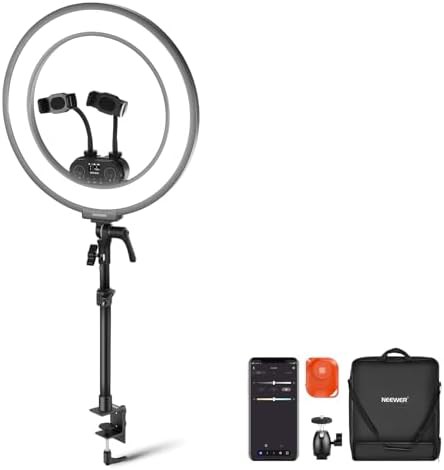 Edge lit 18 in desk ring light kit