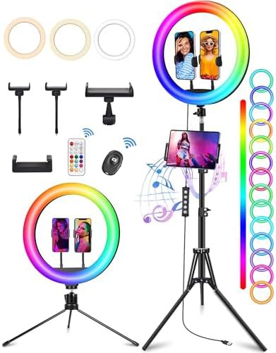 Large ring light with music sync mode