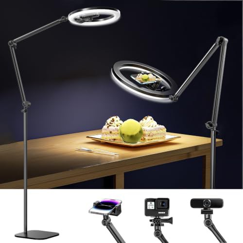 Twelve inch ring light with tall tripod stand