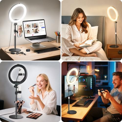 Ten inch desktop halo light with phone holder — photo 2