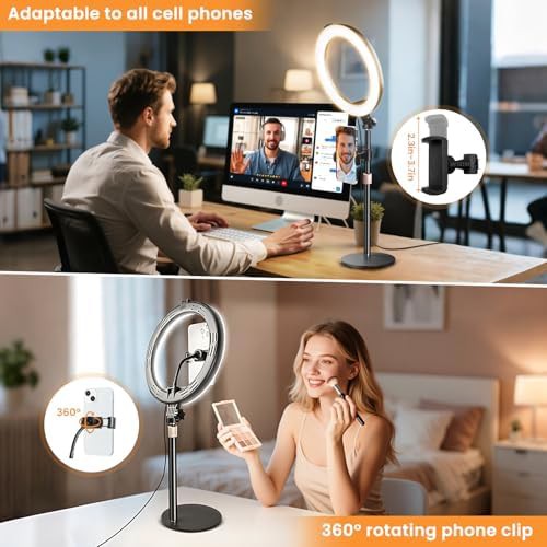 Ten inch desktop halo light with phone holder — photo 4