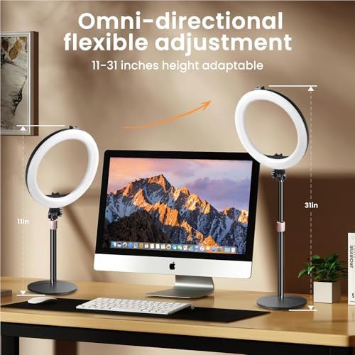 Ten inch desktop halo light with phone holder — photo 5