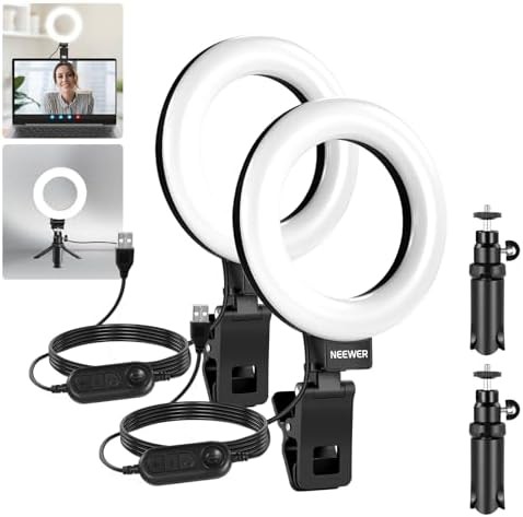 Two pack clip on 5 in ring lights