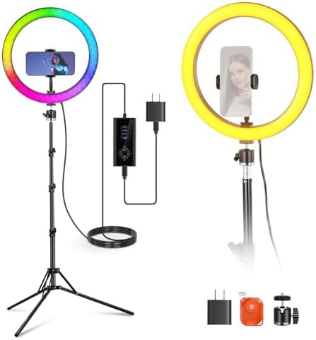 12 inch rgb ring light with tripod stand
