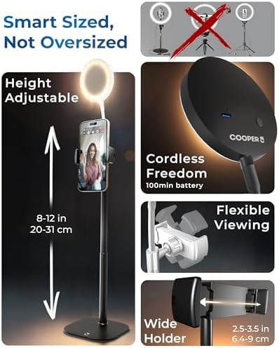 Sturdy halo phone stand with desk light — photo 4