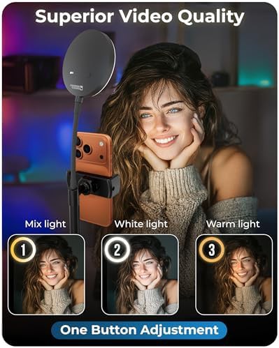 Sturdy halo phone stand with desk light — photo 5
