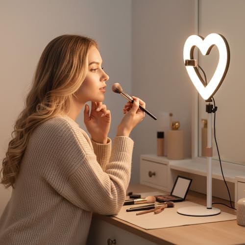 Heart shaped RGB desktop ring light
