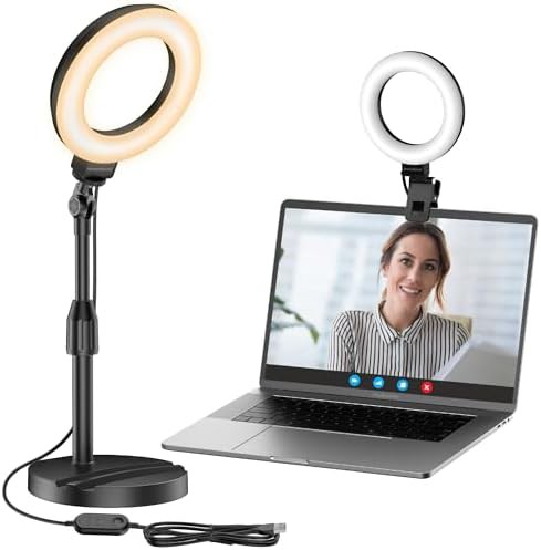 60 LED desk ring light for streaming