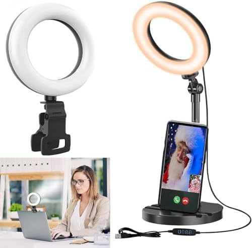 Upgraded 10w clip on desktop ring light