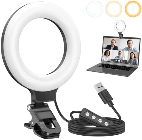 Adjustable ring light for laptop and desktop monitors