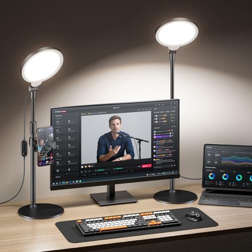 Two pack desk ring light with stands
