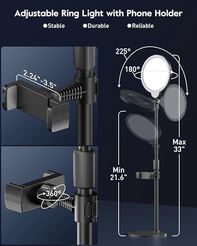 Two pack desk ring light with stands — photo 4